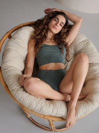 Eden Top — on model, green crop top and bottoms — MYFASHIONFRUIT