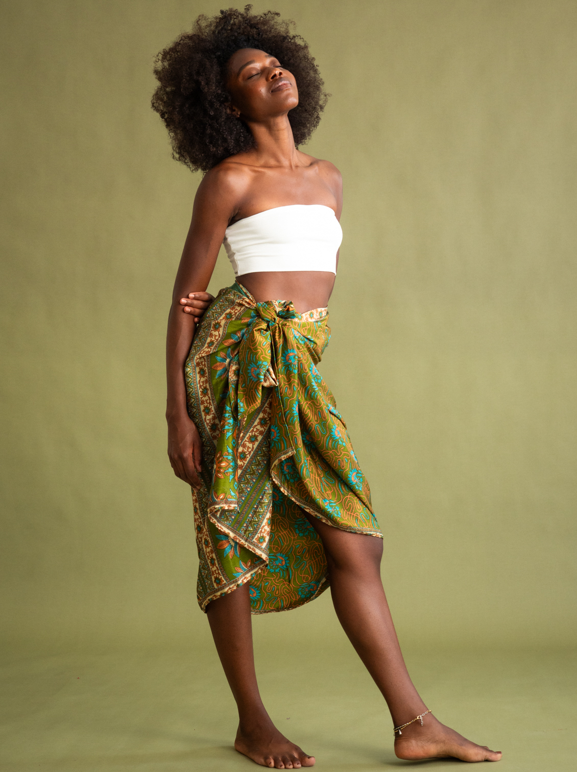 Silk best sale sarong skirt