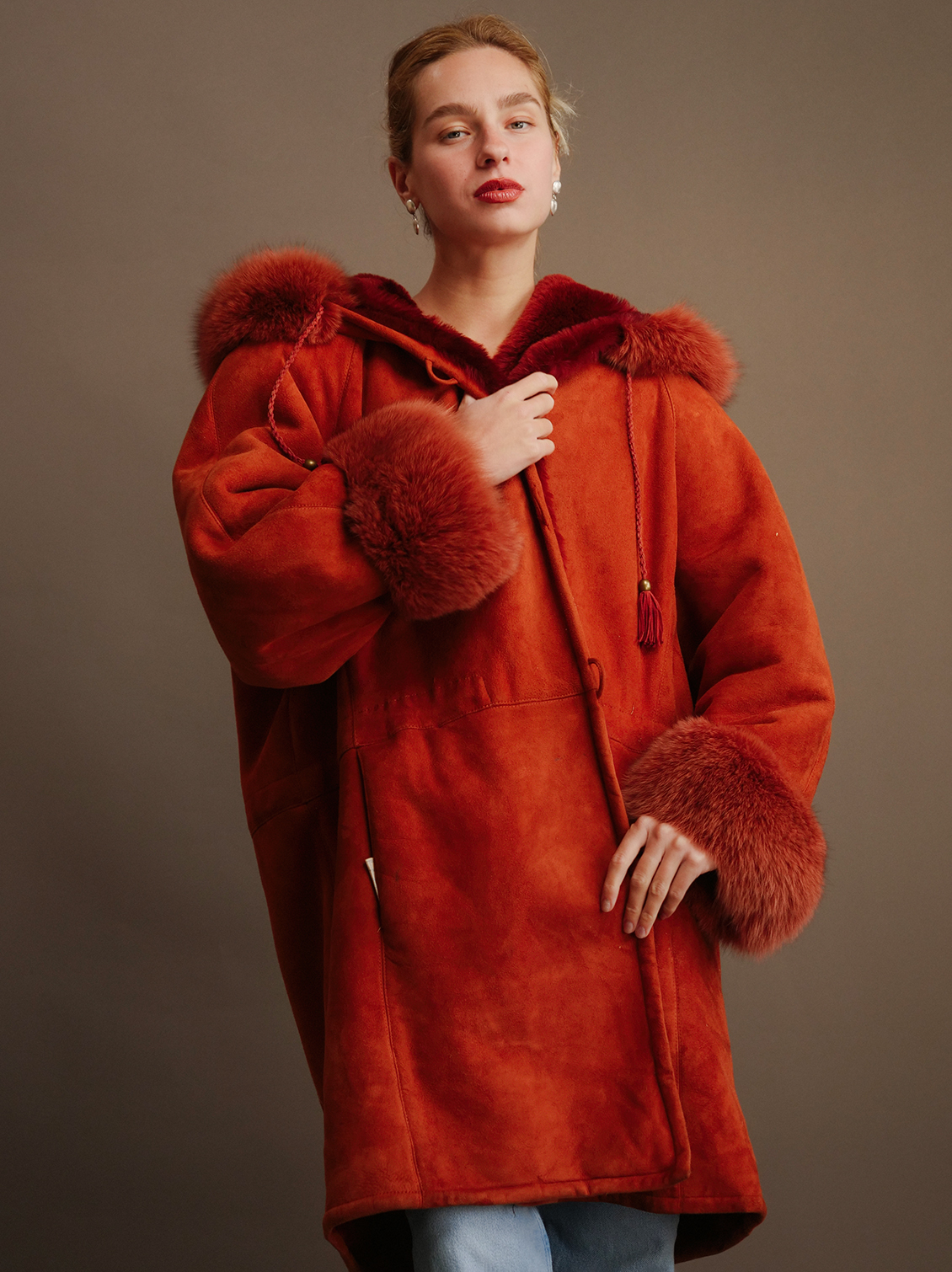 Vintage Leather And Fur Coat Clothing