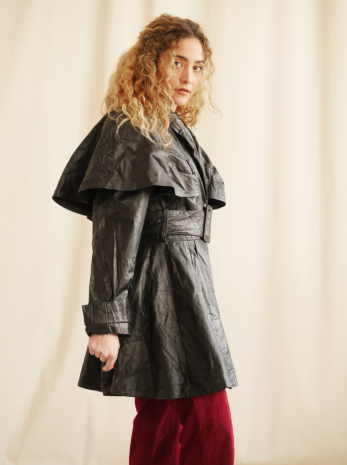 Vintage Leather Coat - CLOTHING
