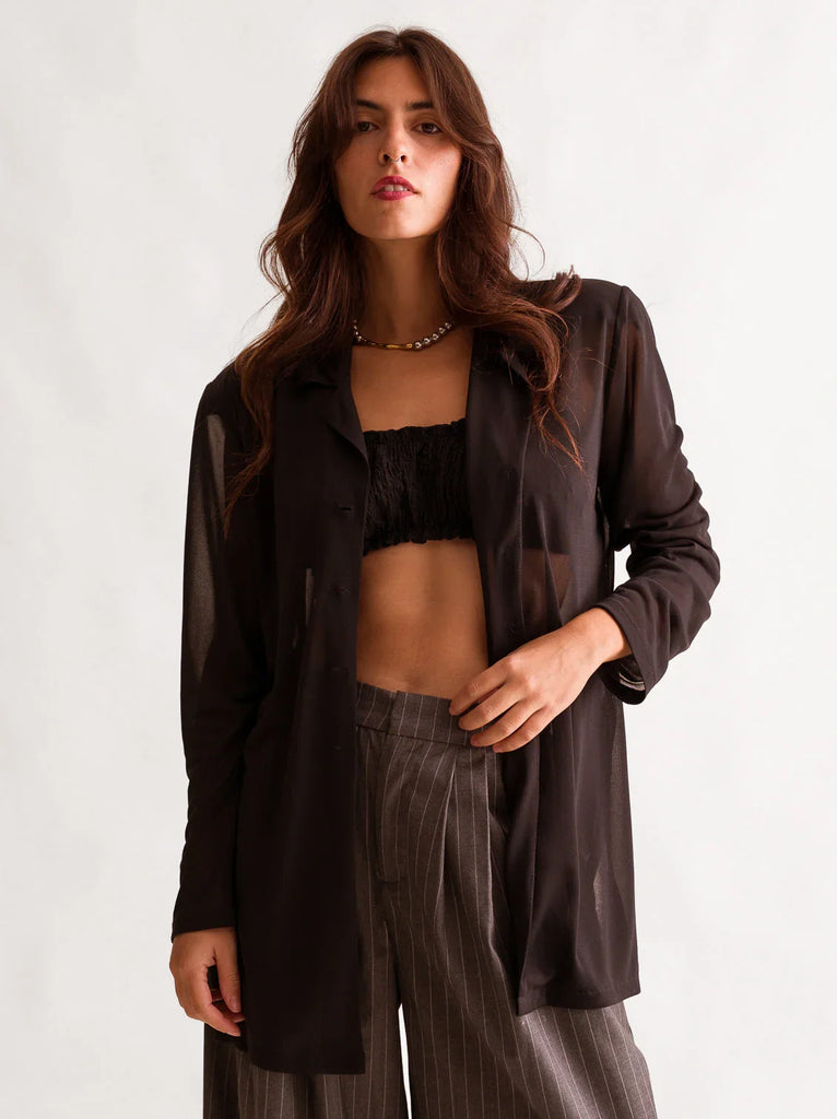 Cielo Top — Sheer black on model — MYFASHIONFRUIT