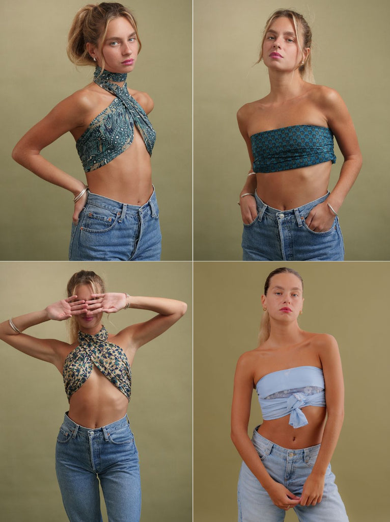 Bijal Silk Scarf - Blues