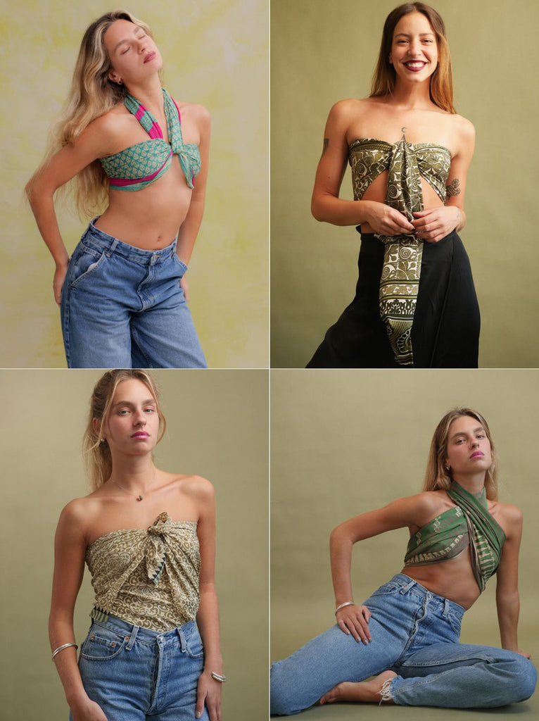 Bijal Silk Scarf - Greens