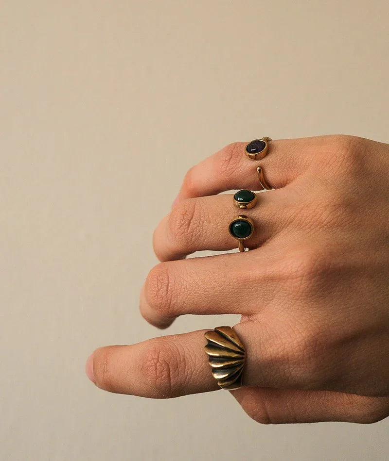 Minor Chevalier — Gold rings with stones worn on hand — MYFASHIONFRUIT