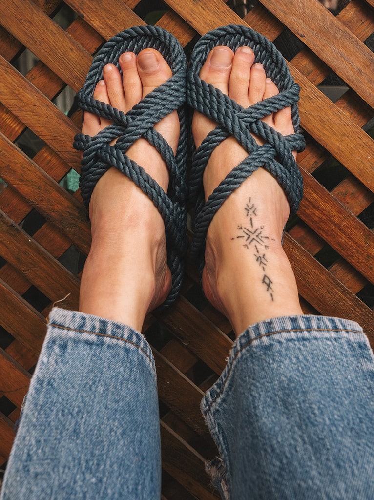 Slip On Denim Sandals