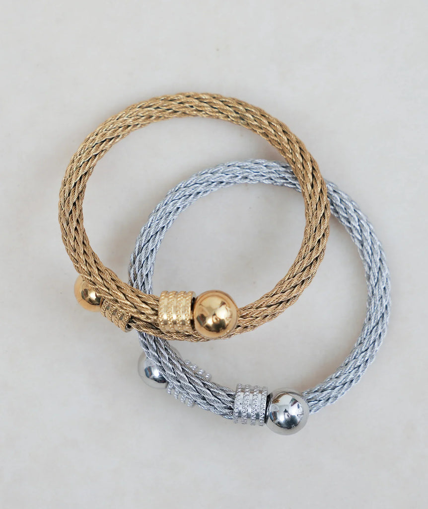 Bethany Bracelet — Gold, silver bracelets detail — MYFASHIONFRUIT