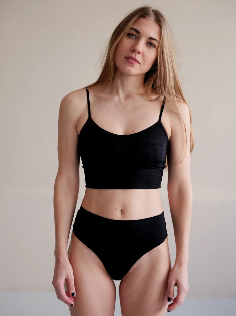 Eden Top — Black underwear set on model — MYFASHIONFRUIT