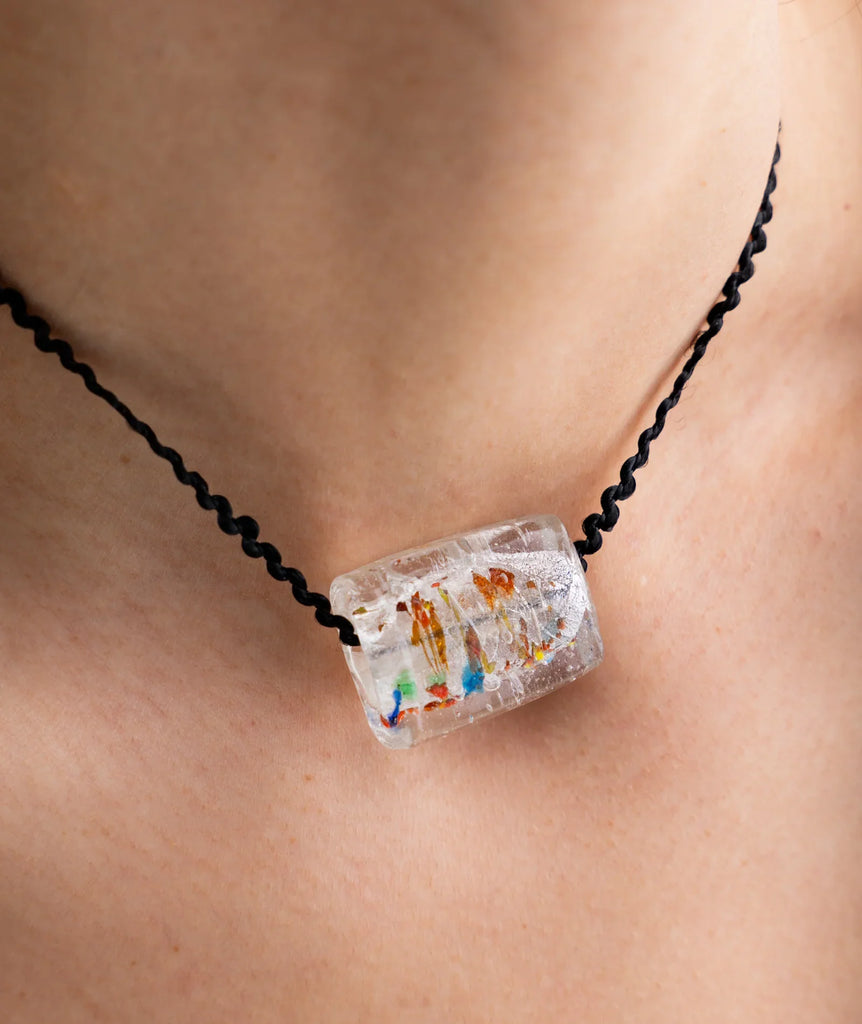 Moana Pendant — Clear glass pendant on model — MYFASHIONFRUIT