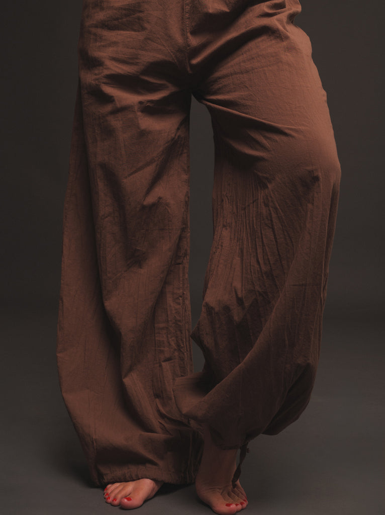 Almyra Pants — Brown, wide leg pants on model — MYFASHIONFRUIT