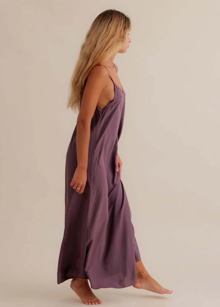 Granadas Dress — Dusty purple maxi dress on model — MYFASHIONFRUIT