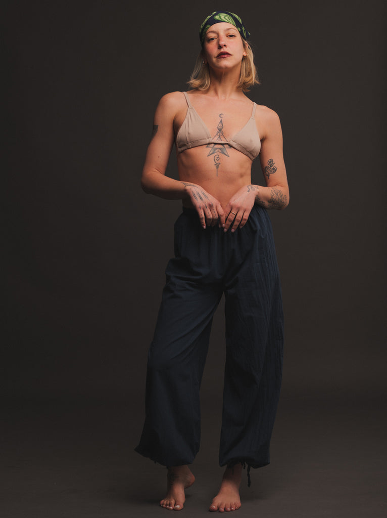 Almyra Pants — Blue cotton on model — MYFASHIONFRUIT