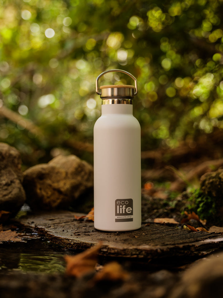 Ecolife Bamboo White Thermos