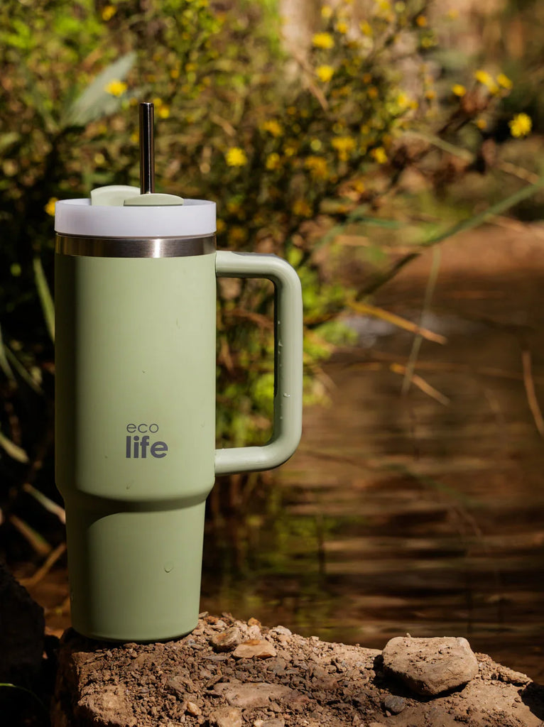 Ecolife Bay Leaf Thermos — Green thermos with a handle — MYFASHIONFRUIT
