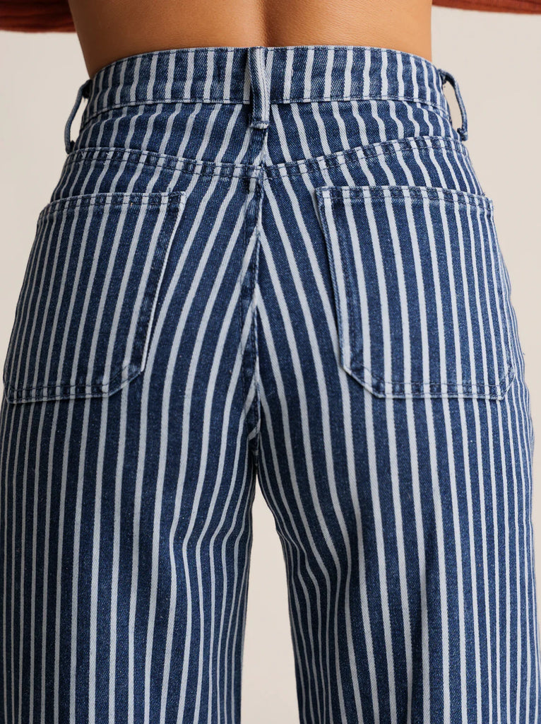 Roxy Jeans — Blue & white striped back, detail — MYFASHIONFRUIT