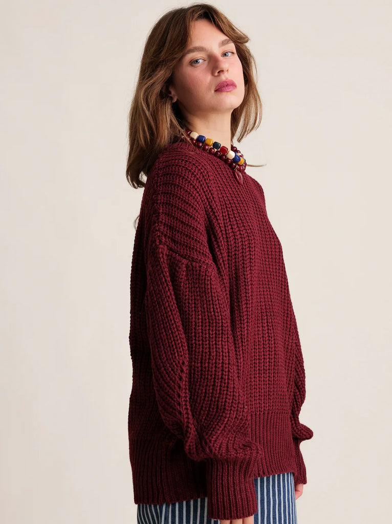 Margaux Sweater — Red knit on model — MYFASHIONFRUIT