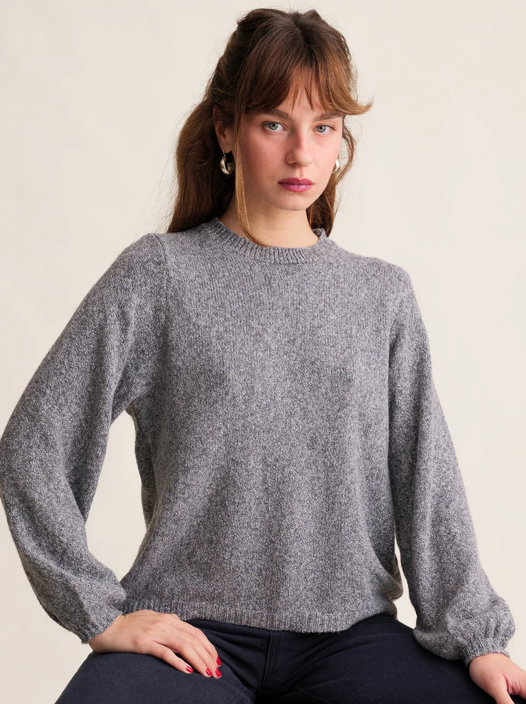 Irena Jumper — Grey knit on model — MYFASHIONFRUIT