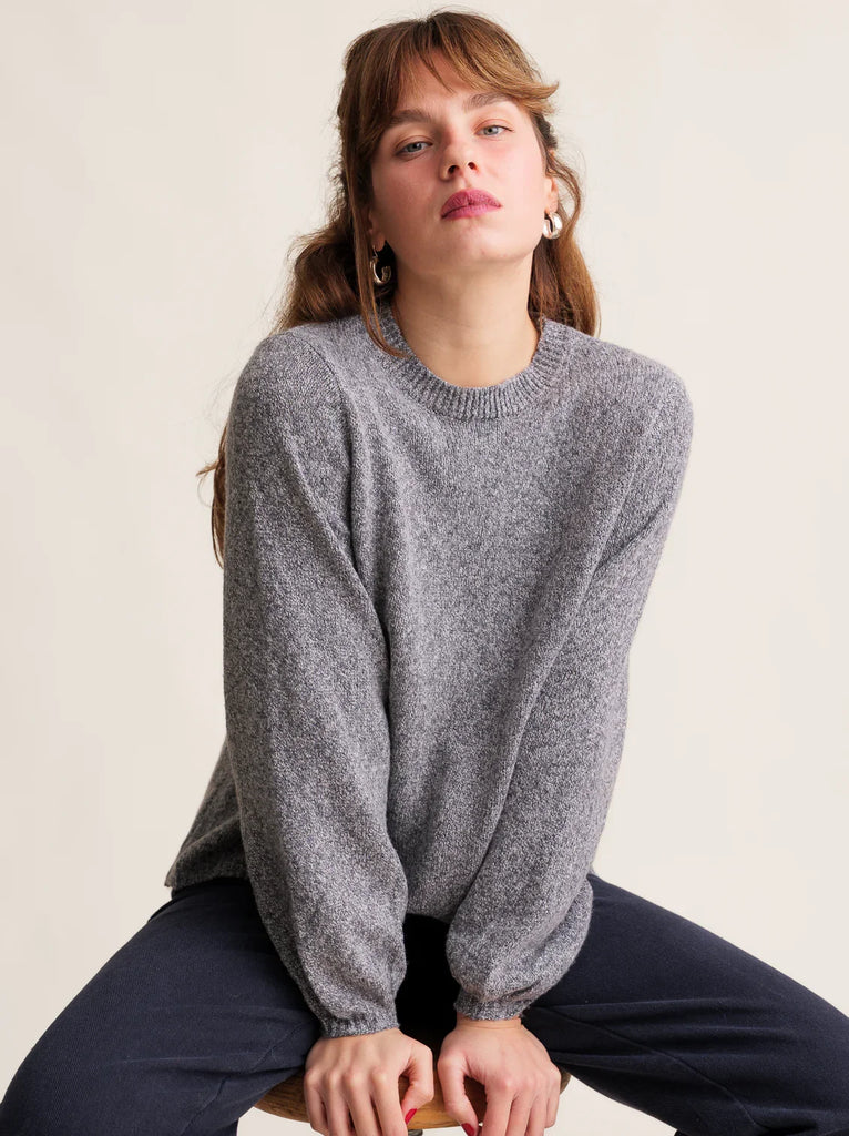 Irena Jumper — Grey knit on model — MYFASHIONFRUIT