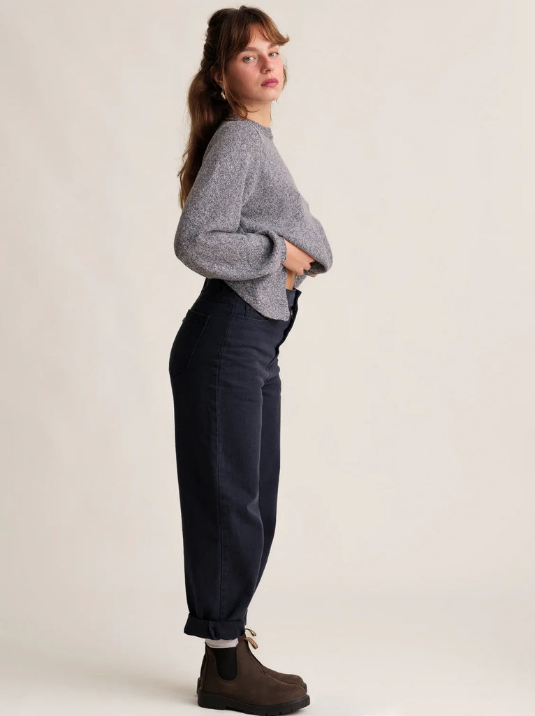 Indiana Jeans — dark blue denim on model — MYFASHIONFRUIT