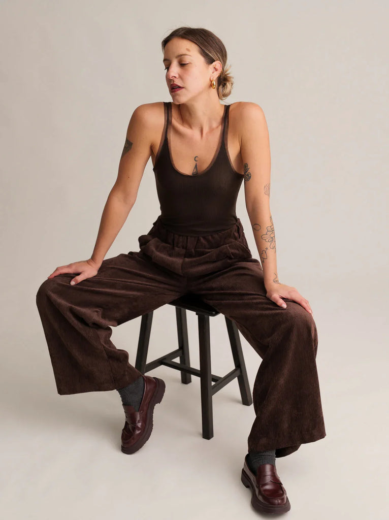 Karole Top — Brown top and pants on model — MYFASHIONFRUIT