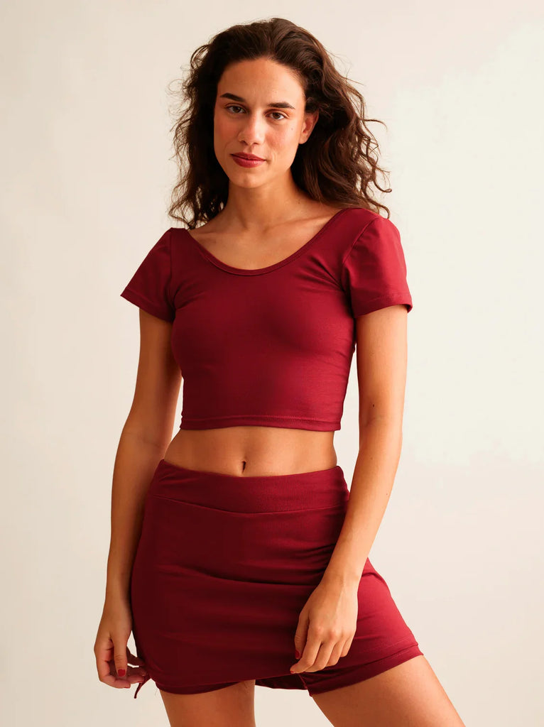 Madison Skirt — Red skirt set on model — MYFASHIONFRUIT