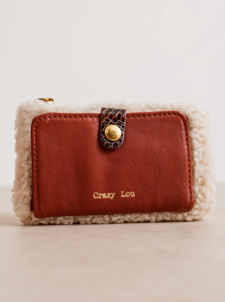 Lorine Wallet — Brown faux leather wallet with cream trim — MYFASHIONFRUIT