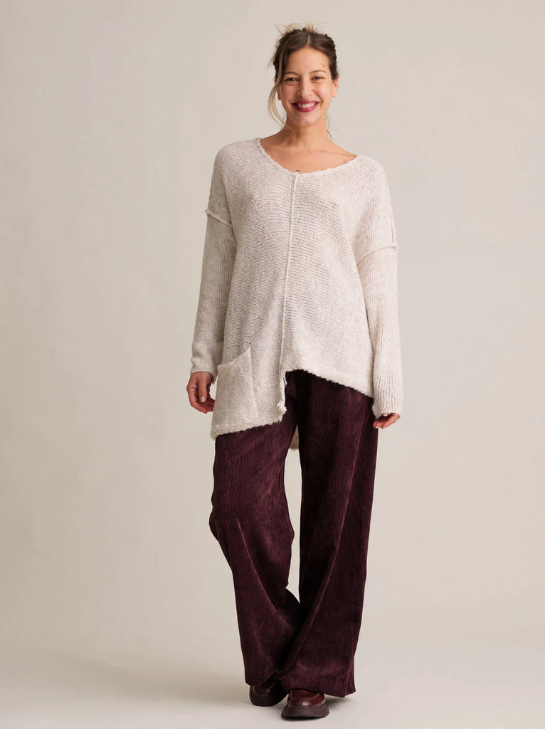 Lise Sweater — Sand knit sweater on model — MYFASHIONFRUIT