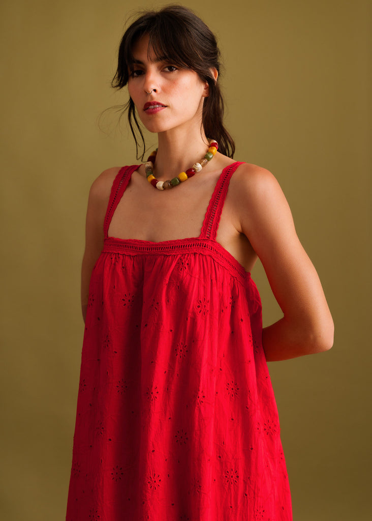 Nazara Dress — Red dress on model — MYFASHIONFRUIT