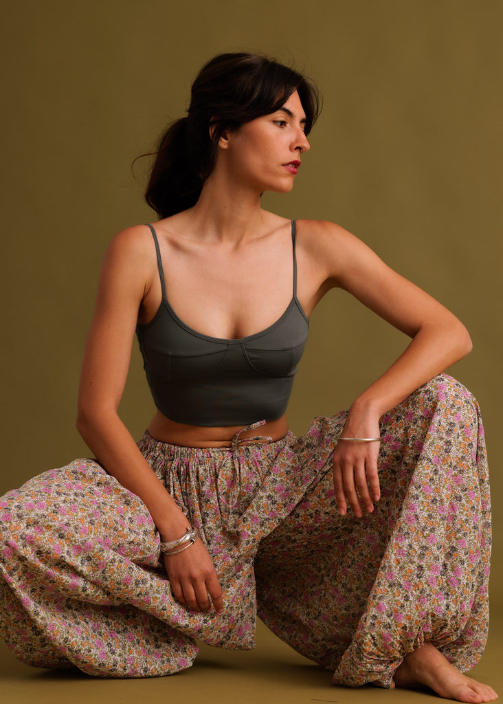 Callie Pants — Floral oversized pants on model — MYFASHIONFRUIT