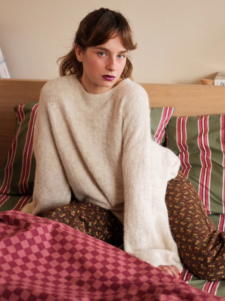 Thelma Sweater — Beige on model — MYFASHIONFRUIT