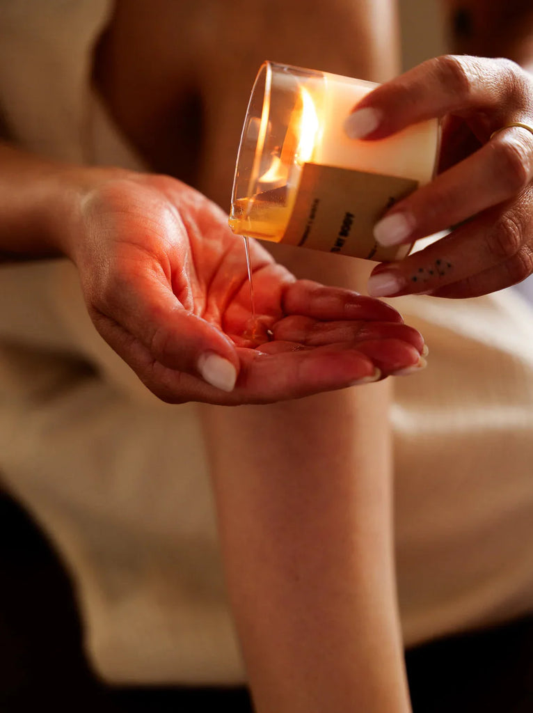 Massage Candle - Oil pouring into hand — MYFASHIONFRUIT