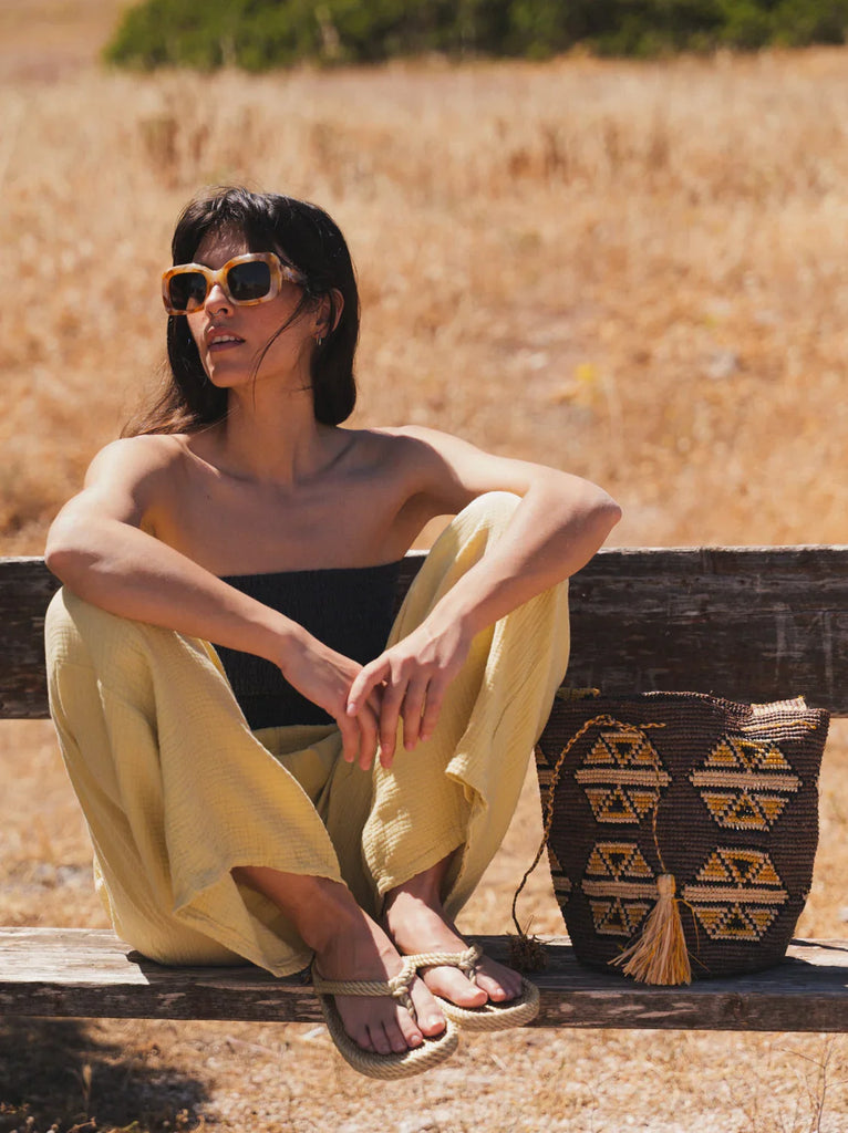 Koo Bucket Bag — Bag & yellow pants on model — MYFASHIONFRUIT