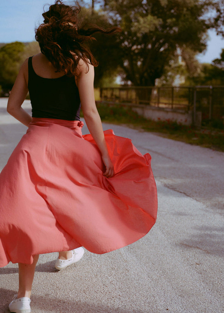 Alanis Peach Skirt - Cotton