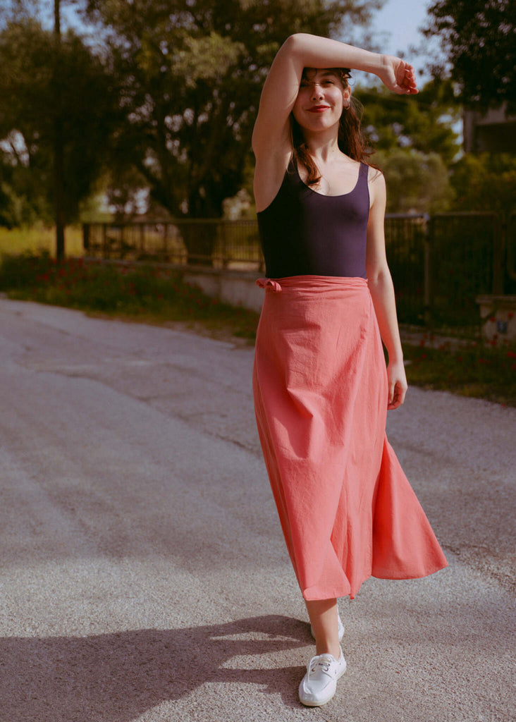 Alanis Peach Skirt - Cotton