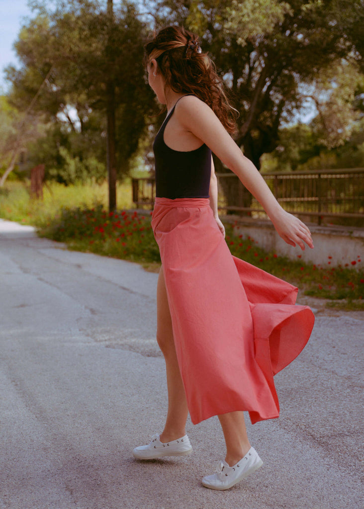Alanis Peach Skirt - Cotton