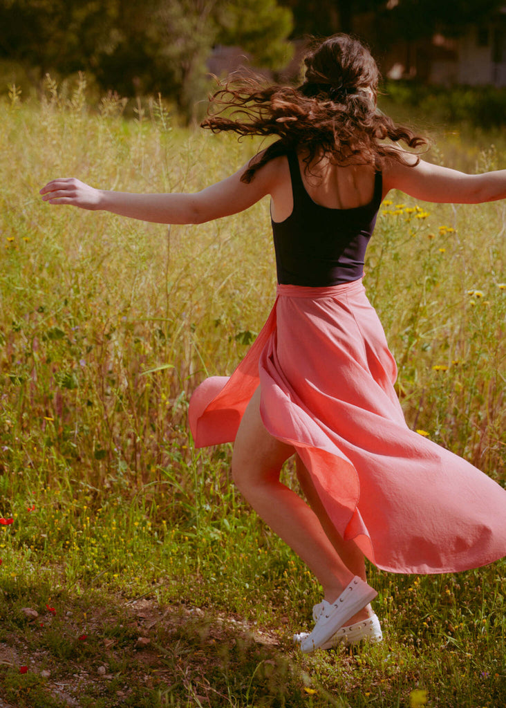 Alanis Peach Skirt - Cotton