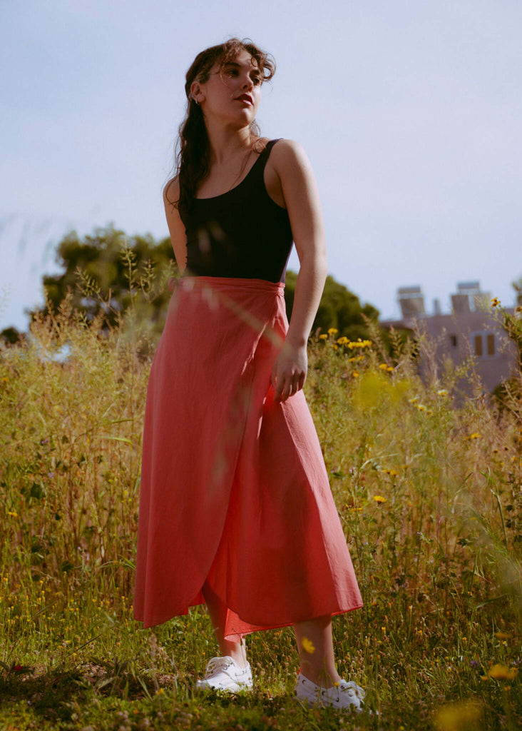 Alanis Peach Skirt - Cotton