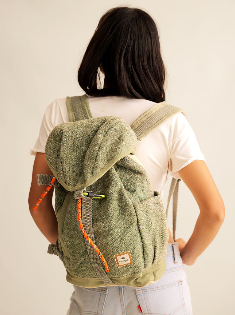 Himal Backpack — Olive backpack on model — MYFASHIONFRUIT