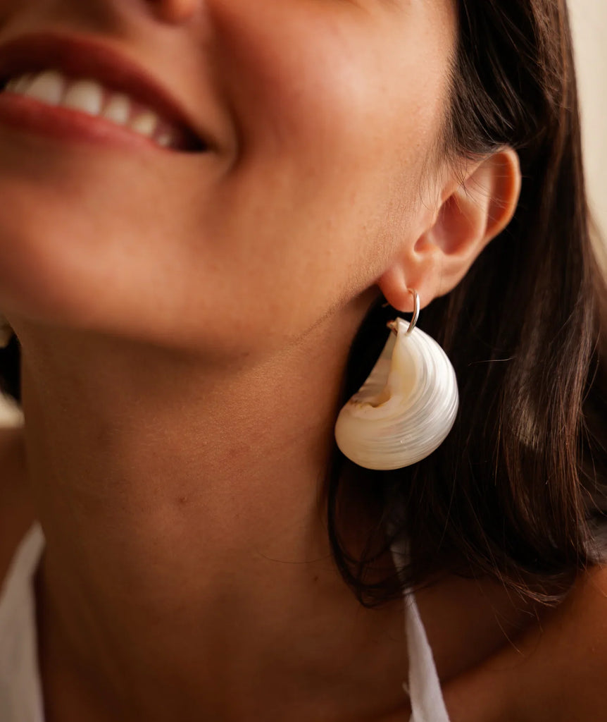 Ianassa Earrings — Detail of earring on model — MYFASHIONFRUIT
