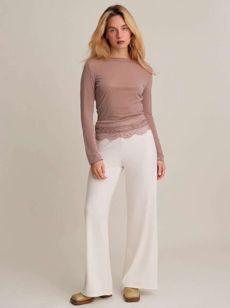Zelina Top — Top with lace detail on model — MYFASHIONFRUIT