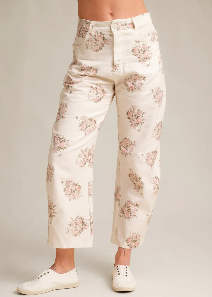 Rosalia Jeans — Floral print pants on model — MYFASHIONFRUIT