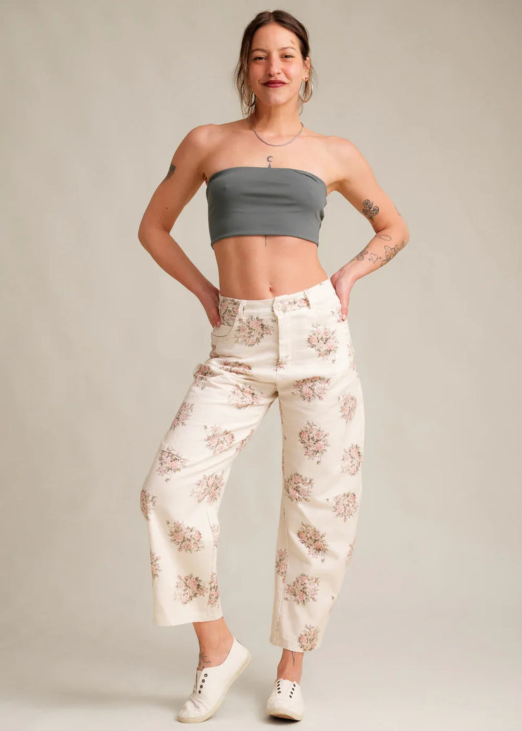 Rosalia Jeans — Floral pants on model — MYFASHIONFRUIT