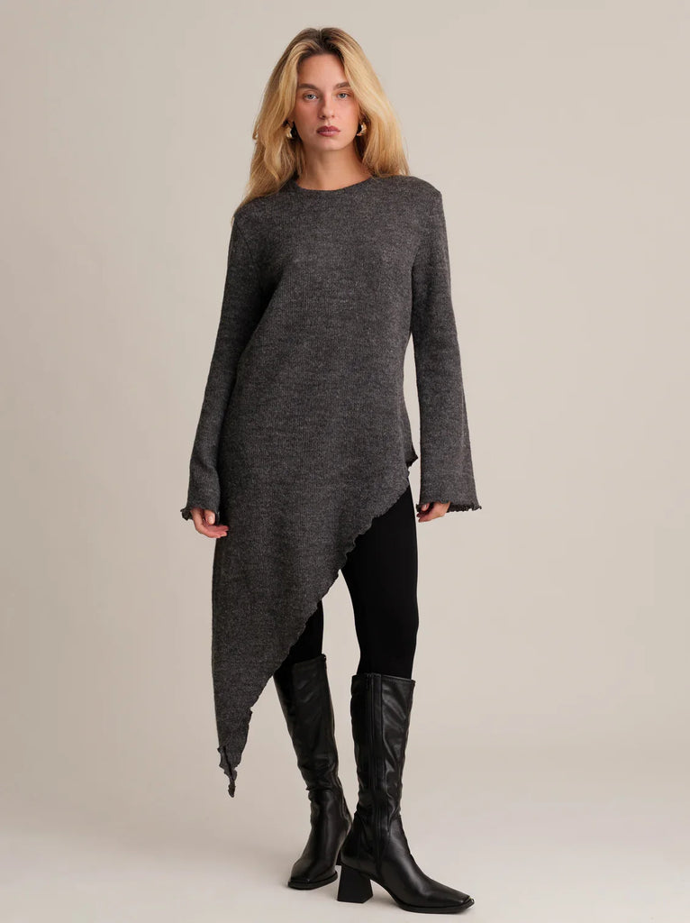 Nahara Jumper — Gray knit on model — MYFASHIONFRUIT