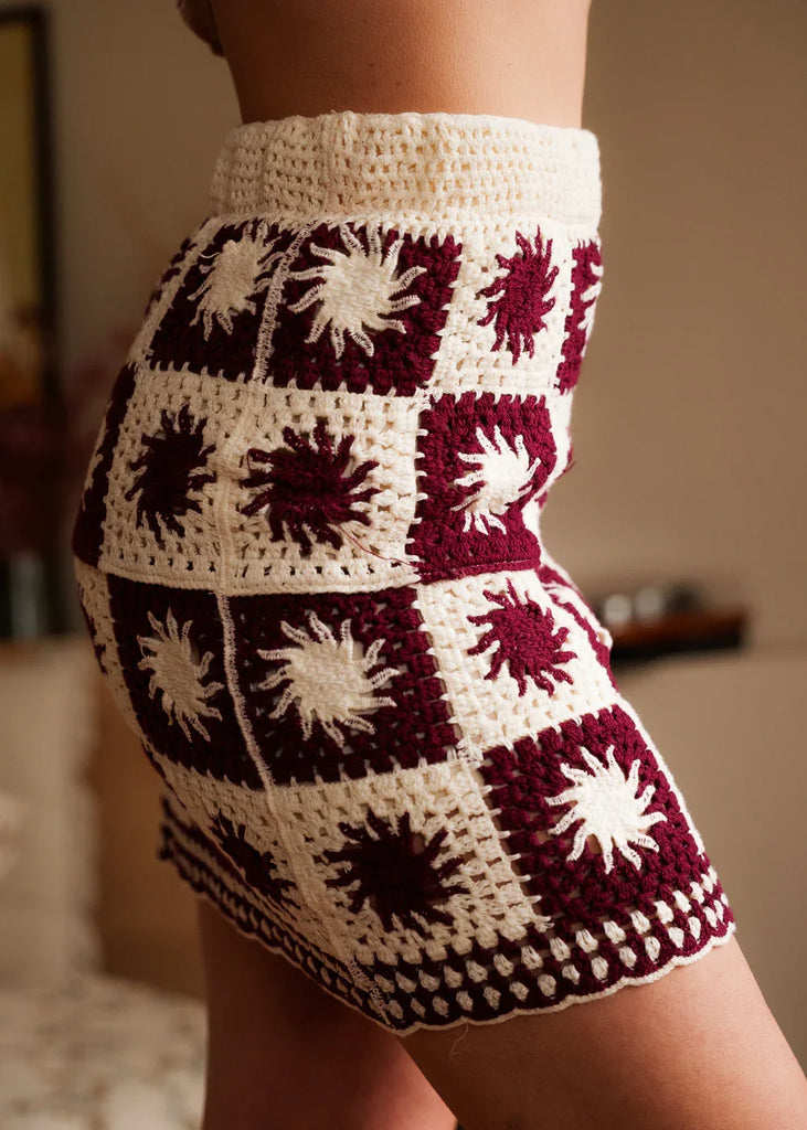 Lyana Skirt — Crochet skirt detail on model — MYFASHIONFRUIT