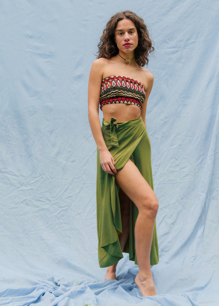 Alanis Lime Skirt — Green skirt on model — MYFASHIONFRUIT