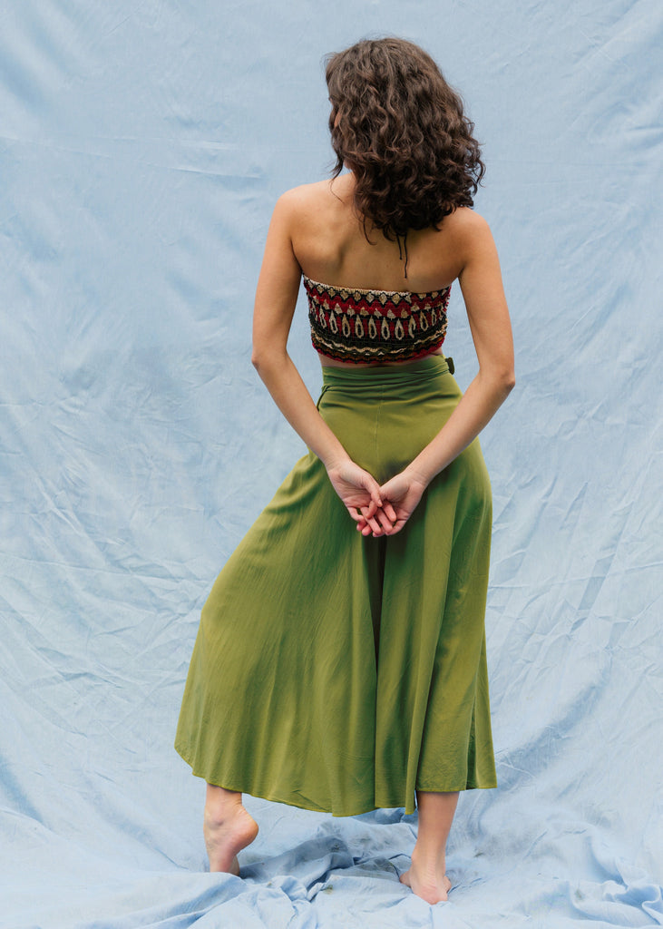 Alanis Lime Skirt — Green high-waisted skirt on model — MYFASHIONFRUIT