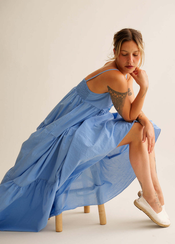 Mallorca Dress — Light blue dress on model — MYFASHIONFRUIT
