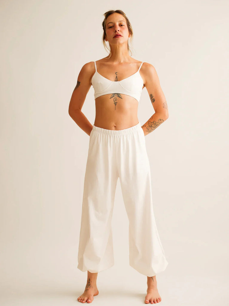 Goa Pants — white cotton on model — MYFASHIONFRUIT