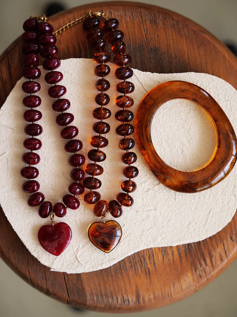 Moyo Necklace — Bead & heart necklaces, amber bracelet — MYFASHIONFRUIT