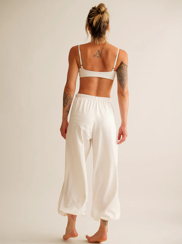 Goa Pants — white balloon pants on model, back view — MYFASHIONFRUIT