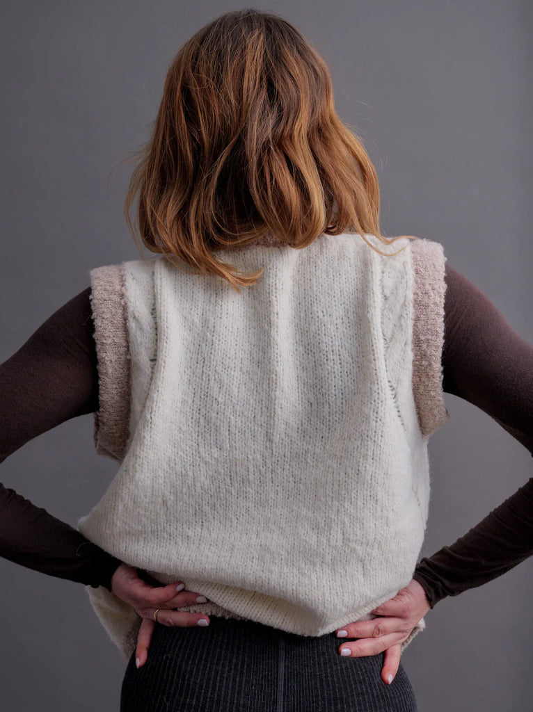 Ameline Vest — Knit vest on model, back view — MYFASHIONFRUIT